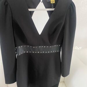 BCBGMaxAzria Black Mini Dress with Studded Detail